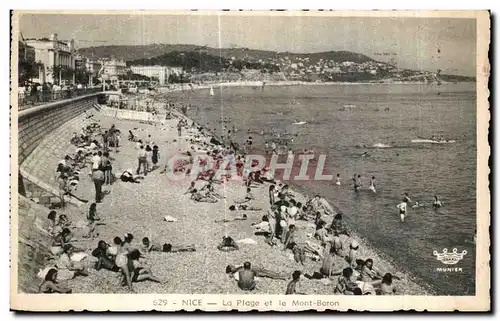 Cartes postales Nice La Plage et le Mont Boron