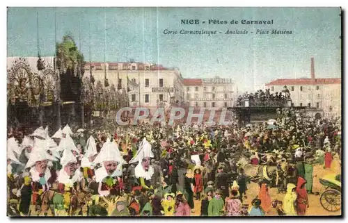 Cartes postales Nice Petes de Carnaval Corso Carnavalesque Analcade Place Massene