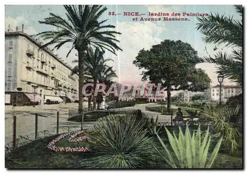 Cartes postales Nice Jardins des Palmiers et Avenue Massena