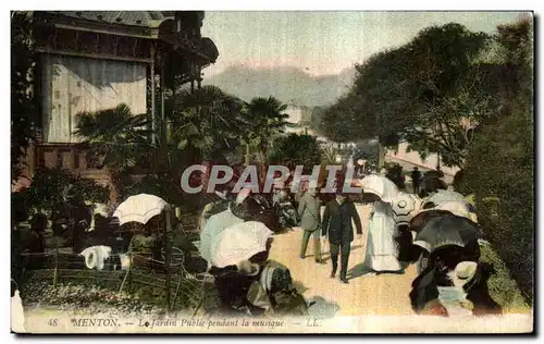 Cartes postales Menton Le Jardin Public pendant la musique