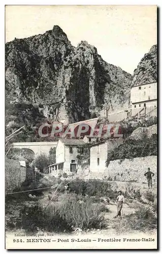 Cartes postales Menton Pont St Louis Frontiere France Italie