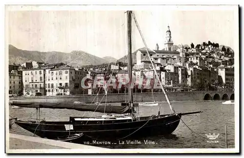 Cartes postales Menton la Vieille Ville Bateau