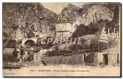 Cartes postales Menton Pont Saint Louis Douaniers Douane Customs