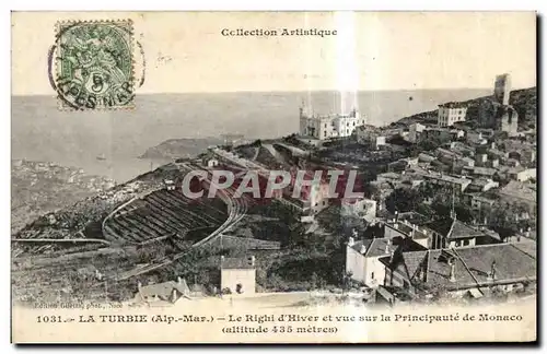 Cartes postales La Turbie Le Righi d Hiver et vue sur la principaute de Monaco