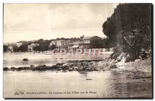 Cartes postales Juan Les Pins Le Casino et les Villas sur la plage