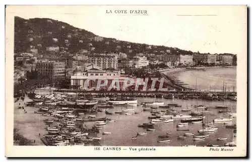 Ansichtskarte AK Cannes Vue Generale Bateaux