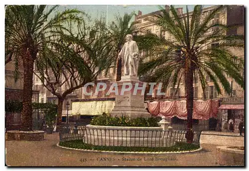 Cartes postales Cannes Statue de Lord Broughan