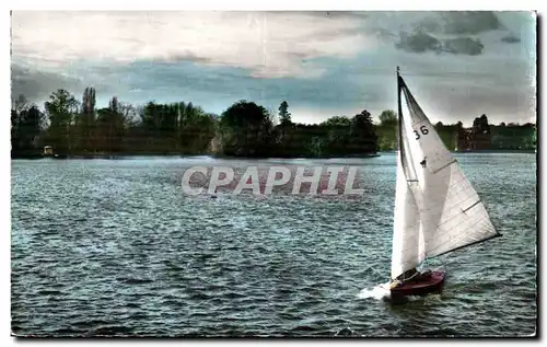 Cartes postales Enghien les Bains Le lac les voiliers