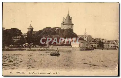 Cartes postales Pornic La Plage a Maree haute