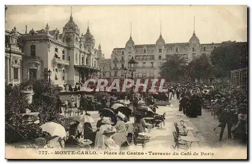 Cartes postales Monte Carlo Place du Casino Terrasse du Cafe de Paris Monaco