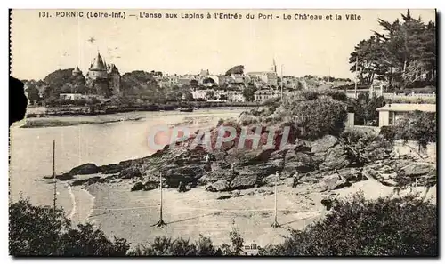 Cartes postales Pornic L anse aux Lapins a l Entree du Port Le Cha eau et la Ville