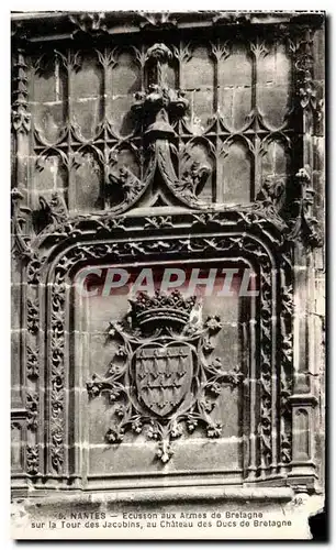 Cartes postales Nantes Ecusson aux armes de Bretagne sur la Tour des Jacobins au Chateau des Ducs de Bretagne