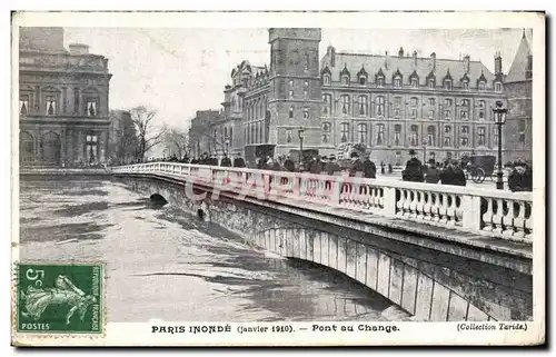 Cartes postales Paris Inonde Janvier 1910 Pont au Change Inondations