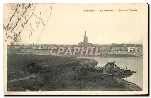 Cartes postales Toulouse La Garonne Quai de Tounis