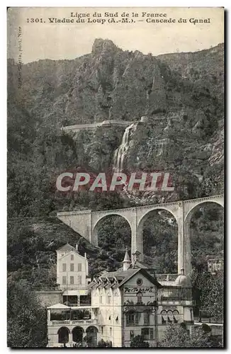 Ansichtskarte AK Ligne du Sud de la France Viaduc du Loup Cascade du Canal