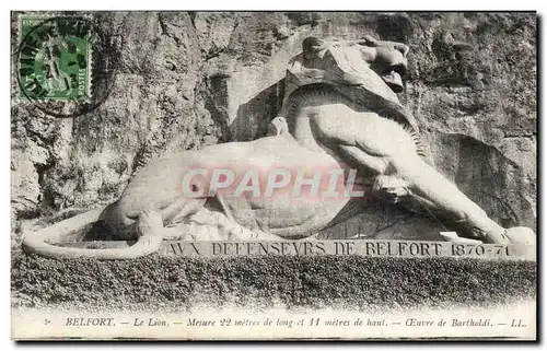 Cartes postales Belfort le Lion mesure 22 inetres de long et 11 metres de haut