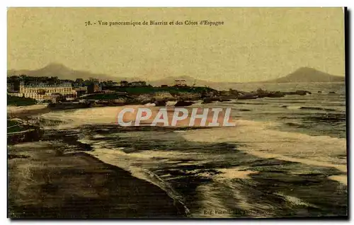 Cartes postales Vue panormique de Biarritz et des Cotes d Espagne