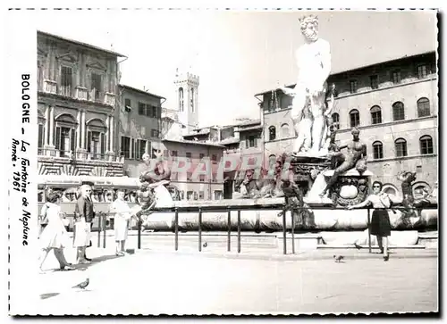 Ansichtskarte AK Bologne La Fontaine de Neptune annee 1957