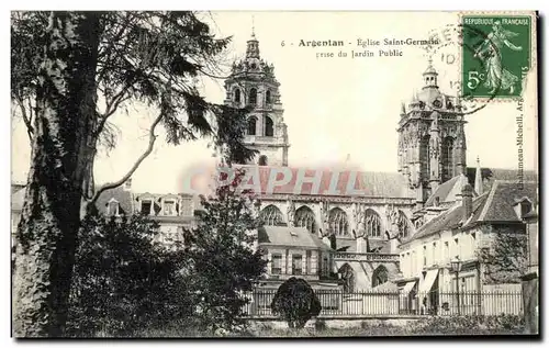 Cartes postales Argentan Eglise Saint Germain prise du Jardin Public