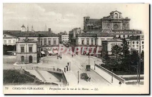 Cartes postales Chalons Sur Marne Perspective sur la rue de la Marne