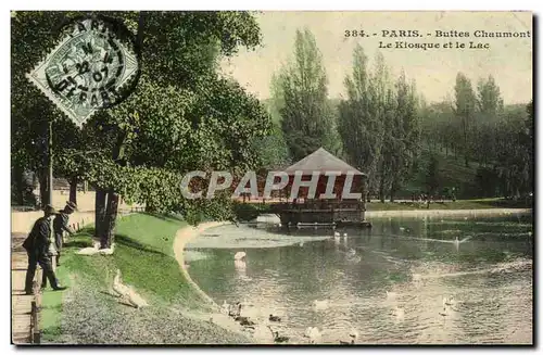 Ansichtskarte AK Paris Buttes Chaumont Le Kiosque et le Lac