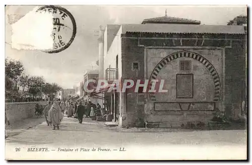 Ansichtskarte AK Bizerte Fontaine et Place de France