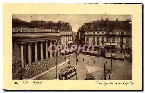 Cartes postales Nantes place Graslin et vue Trebillon Tramway