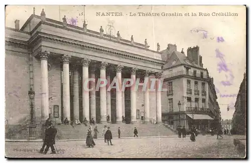 Ansichtskarte AK Nantes Le Theatre Graslin et la Rue Grebillon