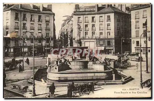 Cartes postales Nantes Place Royale et Rue Crebillon