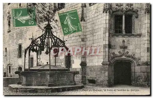 Cartes postales Nantes Cour du Chateau le Puits et l entree du donjon