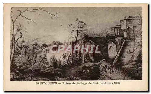 Cartes postales Saint Junien Ruines de I abbaye de St Amand vers 1825