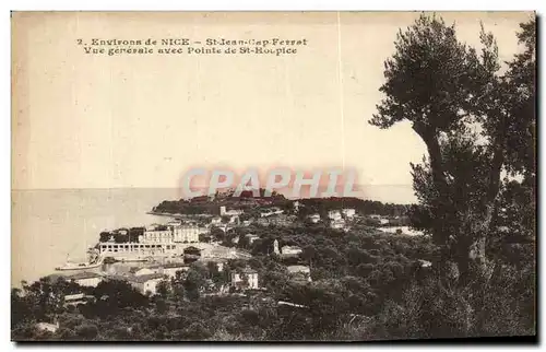 Cartes postales Environs de Nice St Jean Cap Ferrat Vue generale Avec Pointe de St Houplace