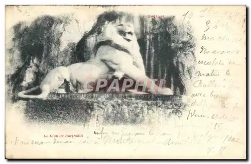 Cartes postales Le Lion de Barthodi Belfort (carte de 1899)