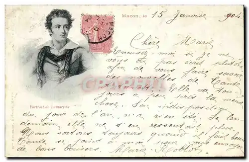 Cartes postales Macon Portrait de lamartine