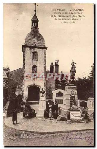 Ansichtskarte AK Charmes Notre Dame Les Vosges de Grace et le Monument des Morts de la grande guerre Militaria