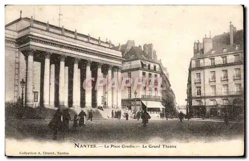 Cartes postales Nantes La Place Graslin Le Grand Theatre