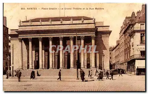 Cartes postales Nantes Place Graslin Le Grand Theatre et la Rue Moliere