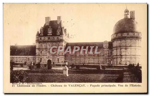 Cartes postales Chateaux de I Indre Chateau de Valencay Facade Principale Vue de I Entree