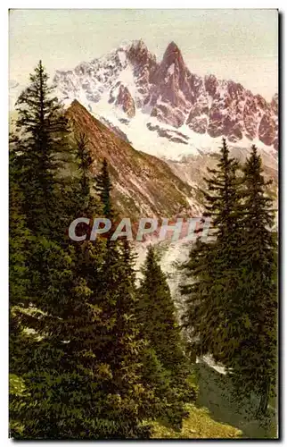 Ansichtskarte AK Chamonix La Mer de Glace I Aiguille Verte et I Aiguille du Dru vues de la Flegere