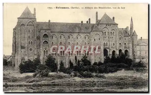 Cartes postales Solesmes (Sarthe) Abbaye des Benedictins vue de face