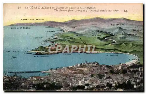 Ansichtskarte AK La Cote D Azur a vol d oiseau de Cannes a Saint Raphaet The Reviera from Cannes to St Raphael