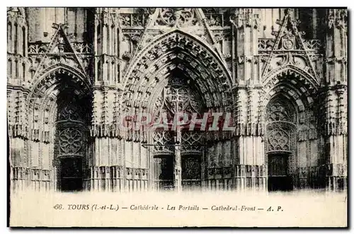 Ansichtskarte AK Tours Cathedrale Les Portails