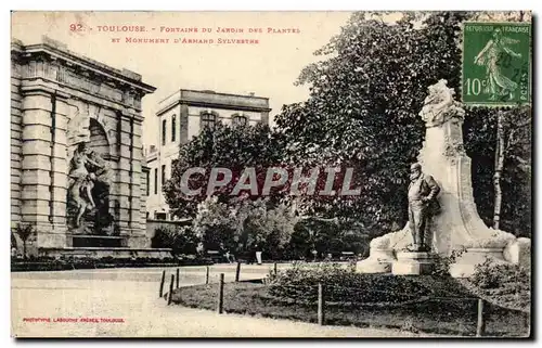 Cartes postales Toulouse Fortaine Du Jardin Des Plantes Et Monument D Arnand Sylvaster