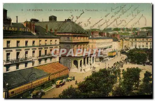 Cartes postales Le Havre Le Grand Hotel Et Le Theatre