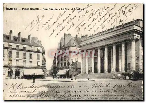 Cartes postales Nantes Place Graslin Rue Racine Le Grand Theatre