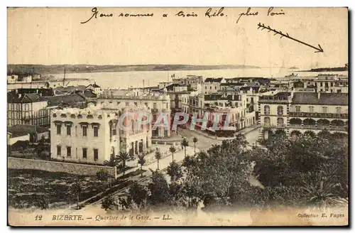 Cartes postales Tunisie Bizerte Quartier de la Gare