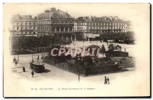 Cartes postales Le Havre La Place Gambetta et le Theatre