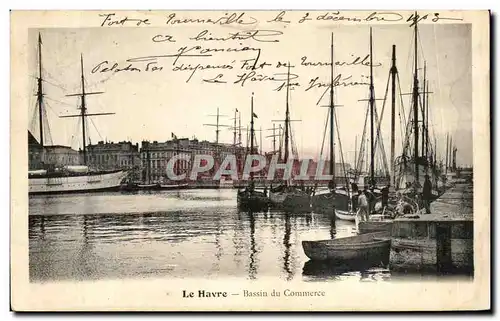 Cartes postales Le Havre Le Bassin du Commerce Bateaux