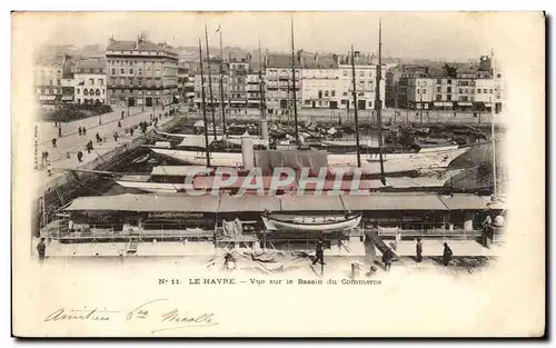 Cartes postales Le Havre Vue sur le Bassin du Commerce Bateaux