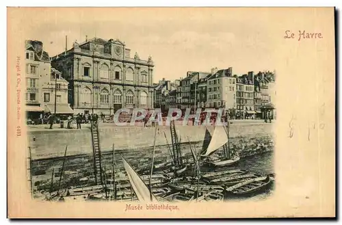 Cartes postales Le Havre Musee bibliotheque Bateaux